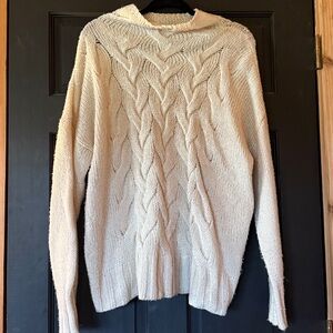 LC Lauren Conrad Cream Cable Knit Sweater